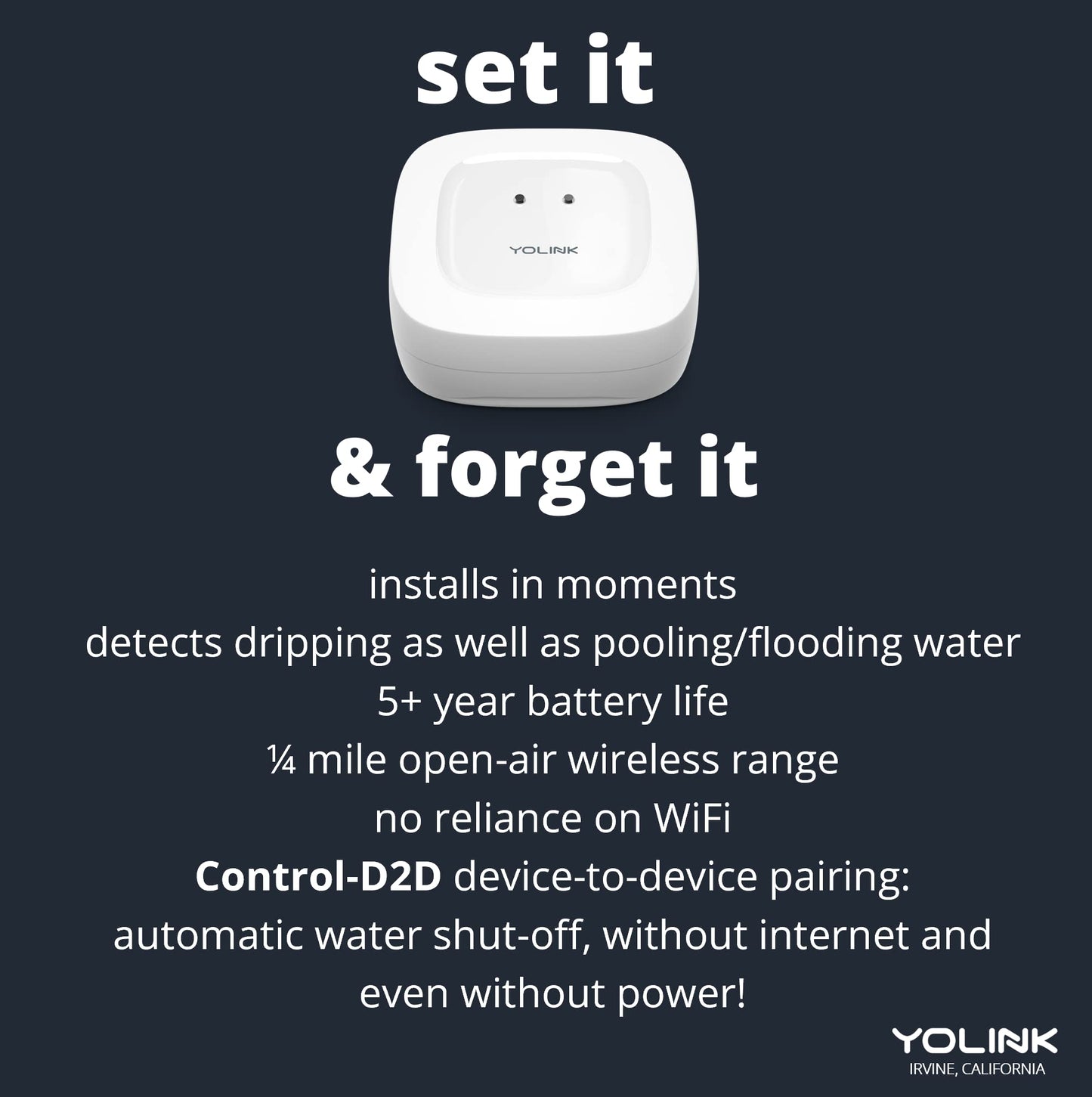 YoLink Water Leak Detection Starter Kit, w/SpeakerHub Audio/Talking Hub & Water Leak Sensors, LoRa Up to 1/4 Mile Open-Air Range, SMS/Text, Email & Push Notifications, w/Alexa, IFTTT, Home Assistant