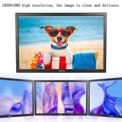Elweyoo 24 inch Touch Screen Monitoring LCD Display Security Camera Monitor Multifunction Interface HDMI, AV, BNC, VGA, USB, PC Input CCTV Computer Monitor Built-in Speaker, black