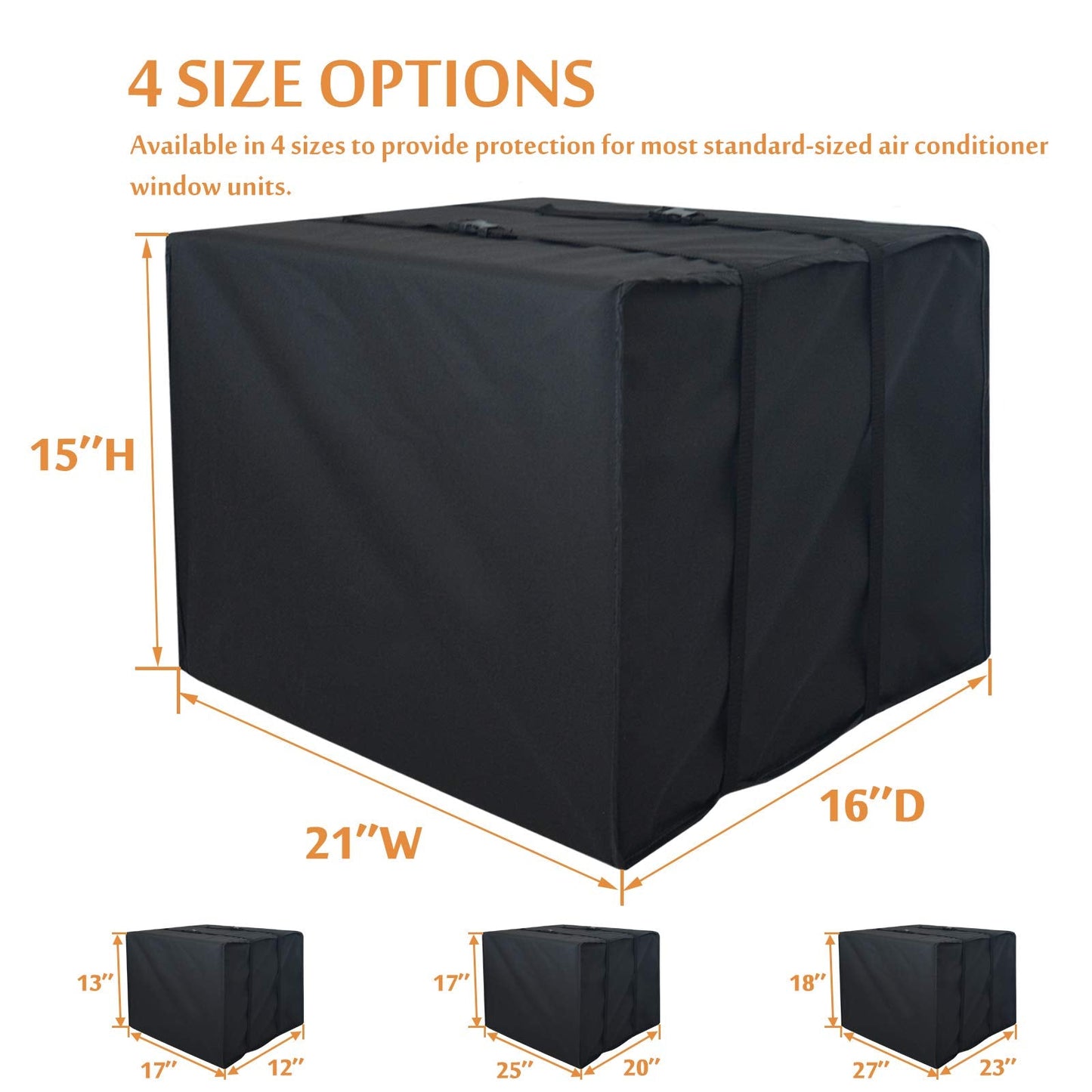 Foozet Window Air Conditioner Cover for Outside Unit, Small, 420D, 21"W x 16"D x 15"H