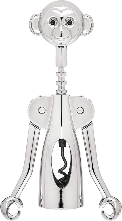 Godinger Monkey Head Corkscrew, Wine Cork Bottles Opener and Beer Cap Remover