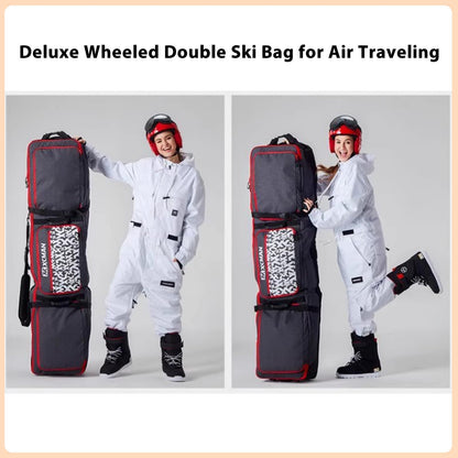 Padded Snowboard Bag with Wheels, Heavy-Duty Wheeled-Ski Travel Bag, Storage Ski Board Boots, Helmet, Jacket for Flying Air Travel, 65 Inch (Extendable to 80.7 Inch),Light Green
