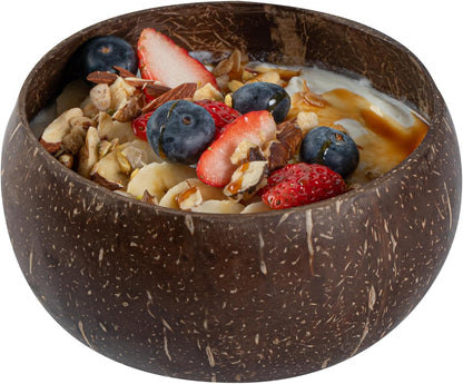 Restaurantware Coco Casa 21 Ounce Coconut Bowl, Reusable Handcrafted Bowl for Smoothies and Salads