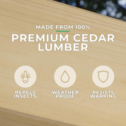 Yardistry 10' Meridian Bar Counter Attachment for 10' Pavilions, Gazebos, and Pergolas - Cedar Lumber - Natural Cedar Stain Color - Pavilion Not Included