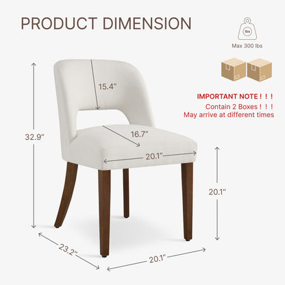 KISLOT Upholstered Dining Chairs Set of 4, Modern Armless Kitchen Chairs with Solid Wood Legs, Boucle Fabric, Sturdy Spring Structure, Comfortable Padded Dining Room Chairs, Cream