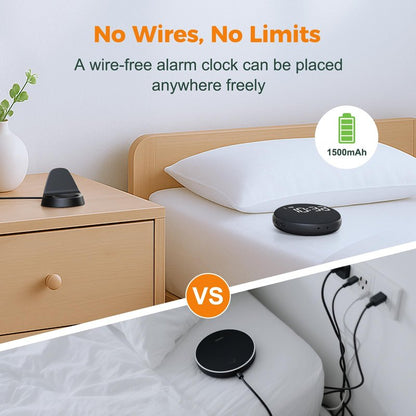 Gianna Alarm Clock for Heavy Sleepers - Vibrating Alarm Clock for Deaf, 110dB Extra Loud Alarm Clock with Bed Shaker, 3 Wake Modes, Auto Dimming, Rechargeable Portable Alarm Clock for Bedroom Travel
