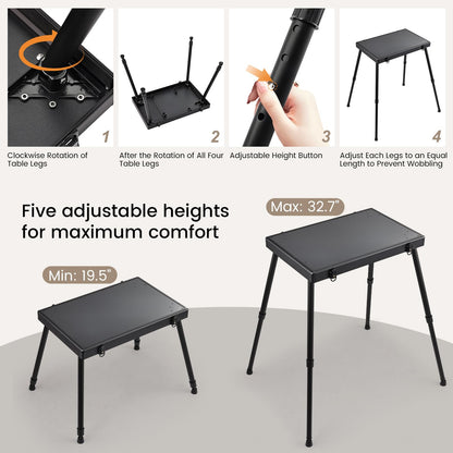Joligrace Rolling Manicure Table 5 Drawers Makeup Case Foldable Nail Desk Cosmetology Case on Wheels Nail Tech Table with Brush Pouch for Technician Workstation Mobile Makeup Artist Trolley Black