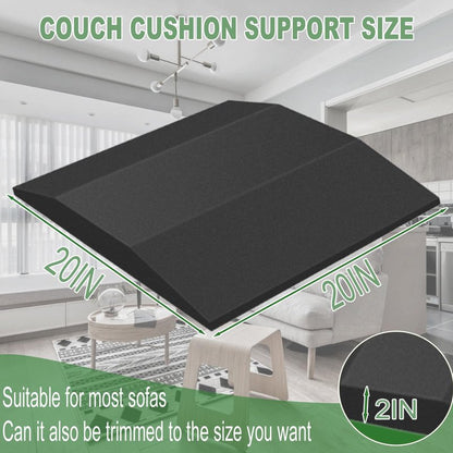 HANDRERLEE 3 PCS Couch Cushion Support, 20" x 20" Black Couch Supports for Sagging Cushions, High-Density Foam for Support and Repairing Sagging Furniture Seat Cushions