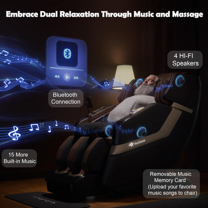 KoziSense KZ-313 2026 Heated Jade Roller Massage Chair Full Body, Deep Zero Gravity SL-Track with Heat, 12 Auto Modes, 6 Custom Programs, Backlit Touch Screen, Voice Control, Wireless Charger