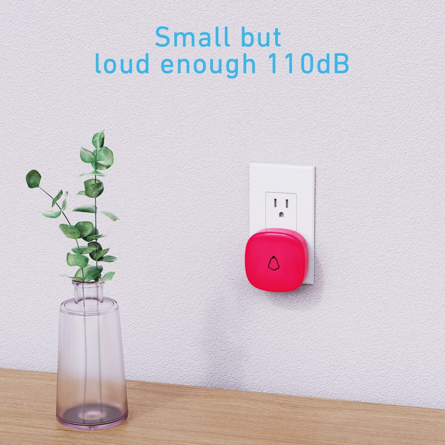 SECRUI Wireless Doorbells for Home, Classrooms, Apartments, Businesses, etc. Easy to Use, Adjustable Volume, 58 Chimes, Colorful LED, Waterproof, 1000Ft Range, M520+F55, Rose Red