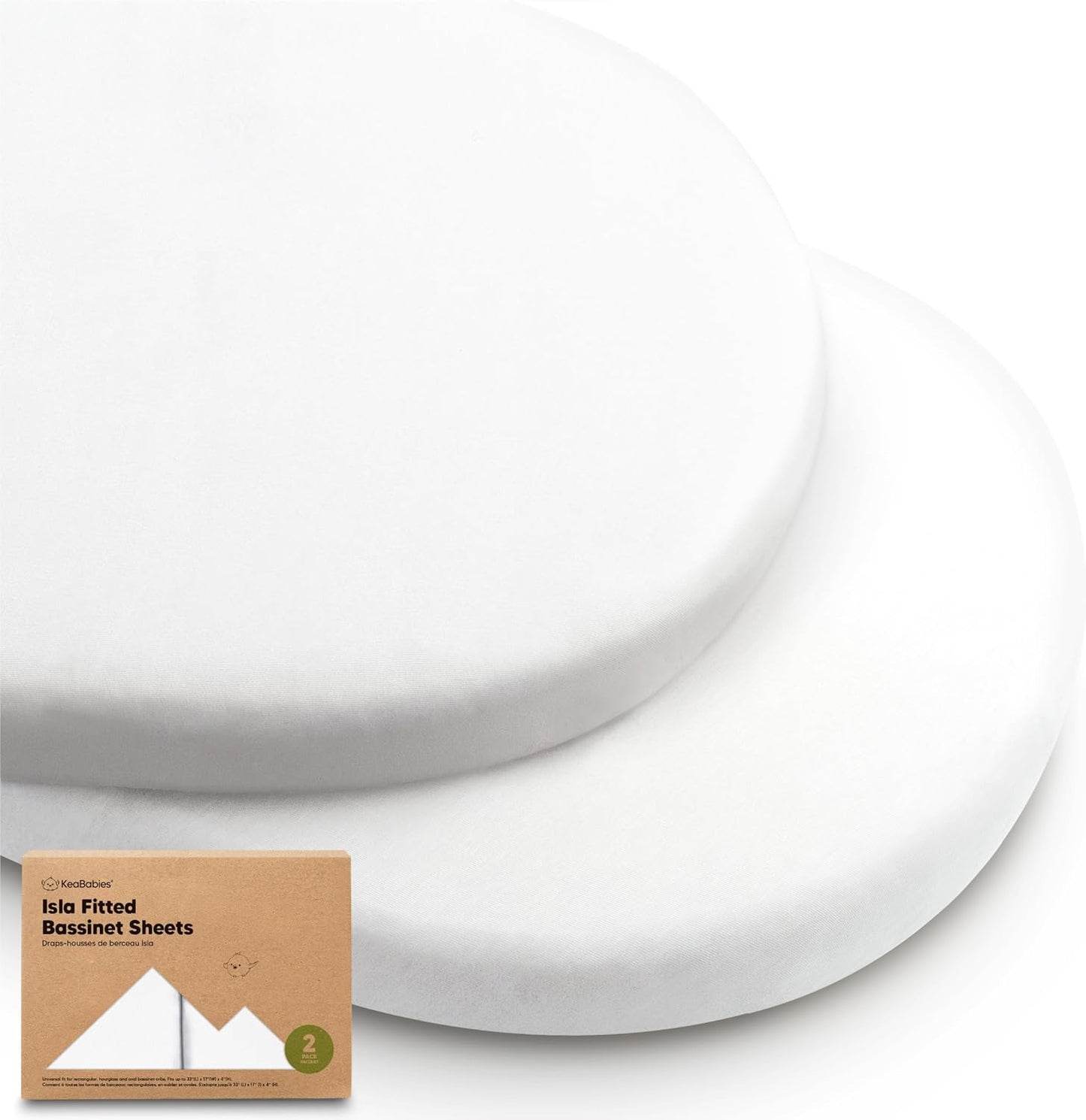 Skiennix Baby Bassinet Sheets - Soft Viscose Bamboo Fitted Sheets | 33x17, 2-Pack, Compatible with Halo & Graco