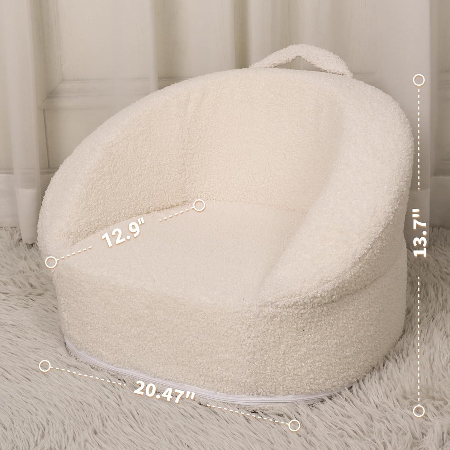 Hrebr 3-5 20.5'' Mini Toddler Chair Comfy Years Old - Compact Portable Toddler Chair with Carry Handle, Washable Cover
