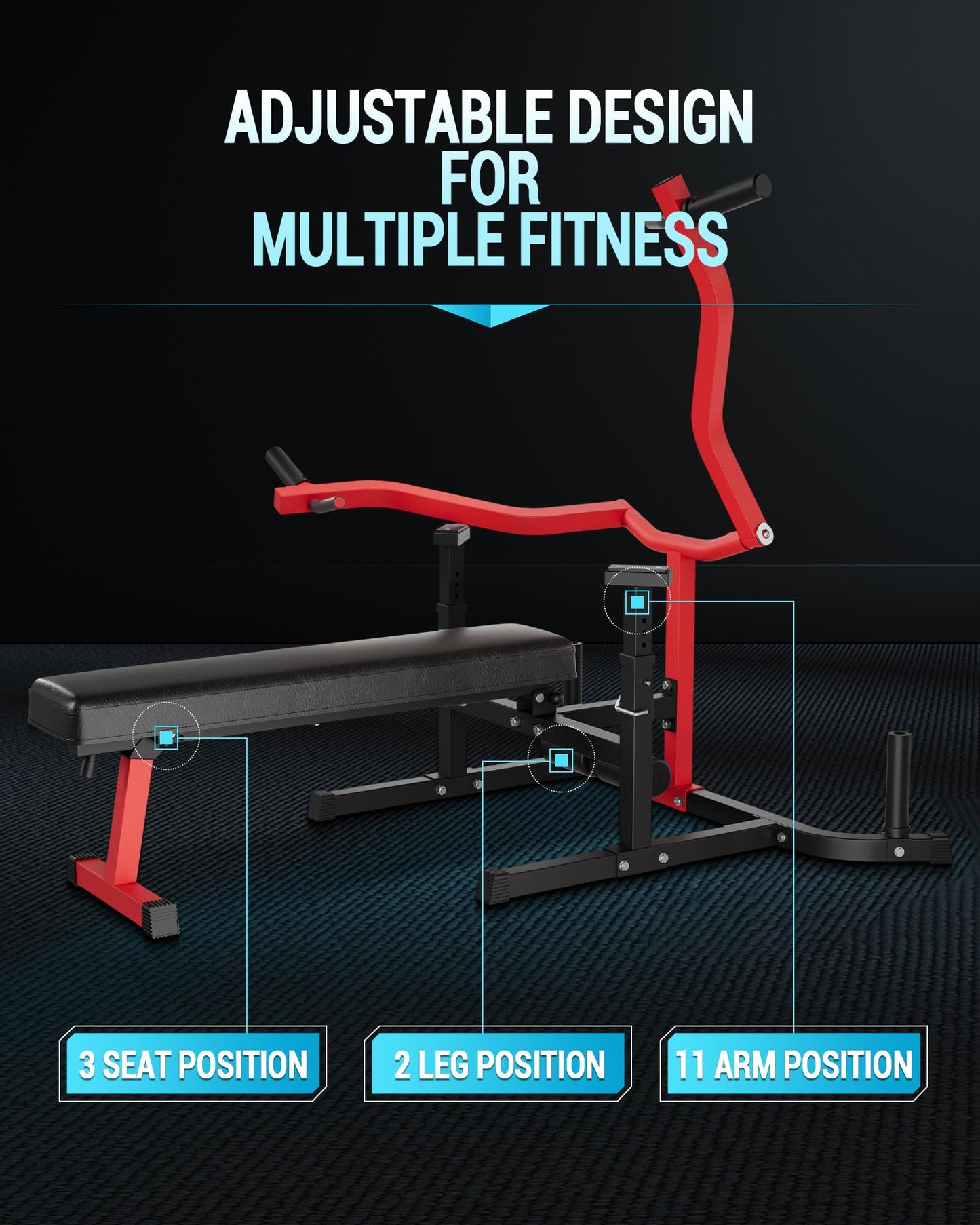 Chest Press Machine for Home Gym, 1250LBS Multi-Functional Bench Press Machine with Independent Converging Arms, Adjustable Flat & Incline Bench for Full Body Strength Training