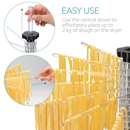 Hicook Pasta Drying Rack Collapsible Spaghetti Dryer Stand Noodles Drying Holder Hanging Rack Tall Spaghetti Noodle Dryer Stand Pasta-Tree