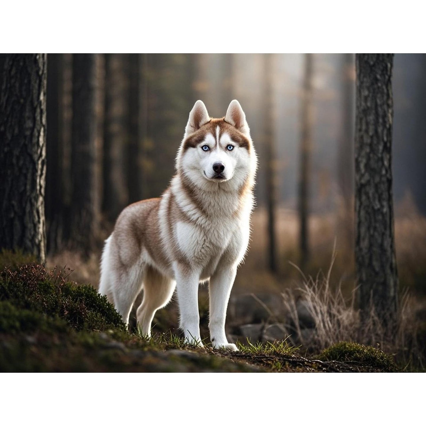 Betkuzoka Red Siberian Husky Dog Diamond Dots DIY Kits Stitch Diamond Art Painting 5D Full Round Drill Paint by Diamonds Bead Painting for Beginners Home Living Room Bedroom Decor 12x16 Inch