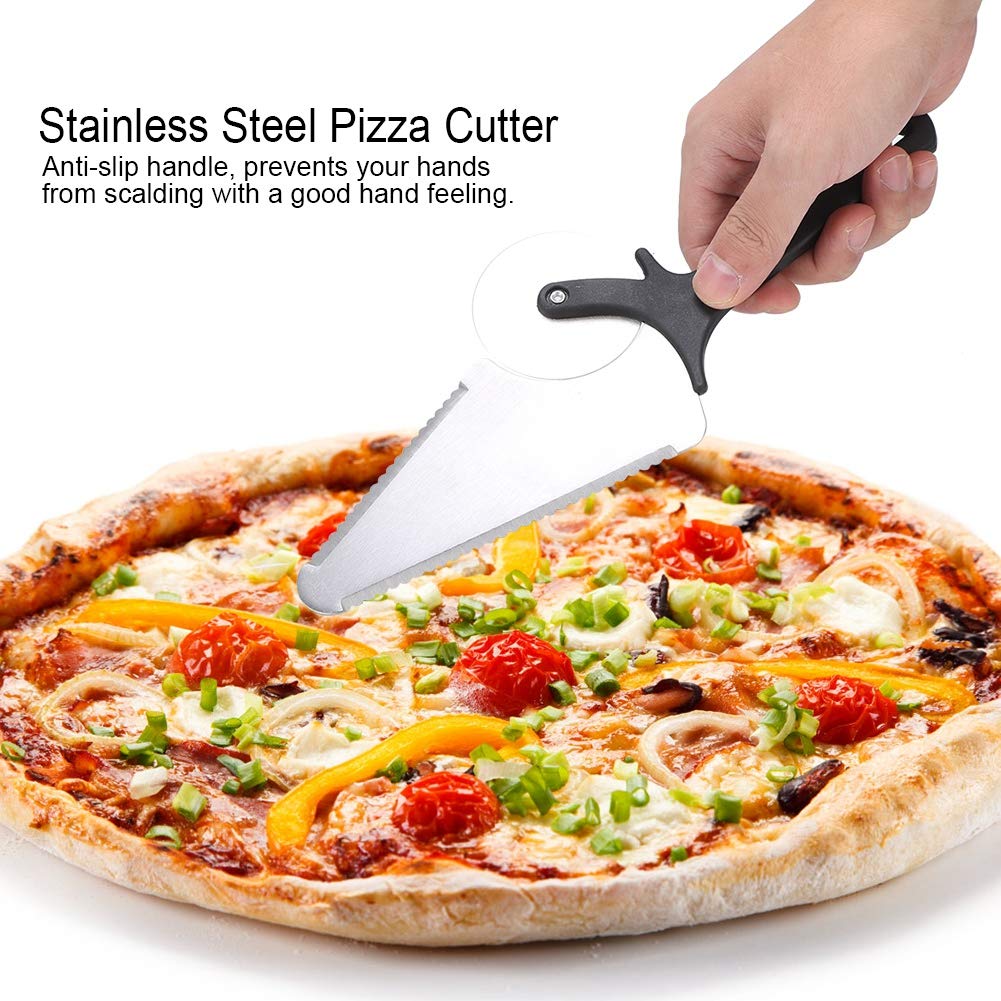 Pizza Cutter, Professional Sharp funny Classic Cutters Multifunctional Stainless Steel Pastry Pizza Wheel Cutter Shovel Spatula Tool