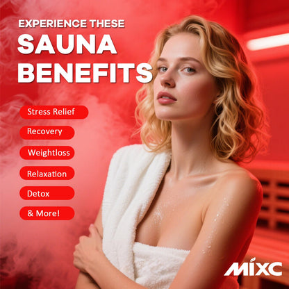 MIXC Upgraded Low EMF Infrared Sauna Box – Ideal for Relaxation & Detoxification | Includes Folding Chair | Multi-Layer Full-Body Sauna Tent for Home, Spa, Indoor, Outdoor & Gym Use (Infrared Version)