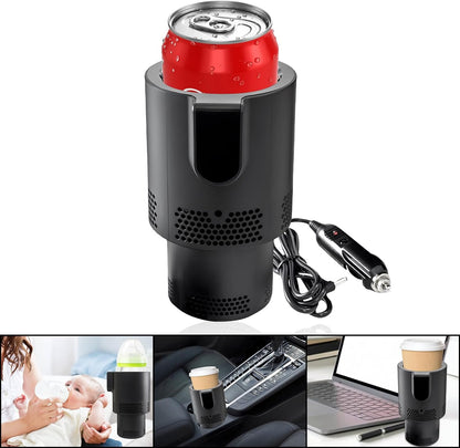 2 1 Car Cup Heater,Portable Warmer and Colder Auto Car Cup, LED Smart in Coffee Cup, Practical Car Refrigerator Cooler