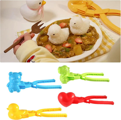 HUIKANGSHENG 4-Type Animal Shape Sushi Rice Ball Mold Onigiri Making Tool for Home Kitchen, BPA-Free