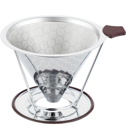 Pour Over Coffee Filter, CHDEXU Stainless Steel Coffee Dripper with Stand, Paperless Reusable Filter with Removable Cup