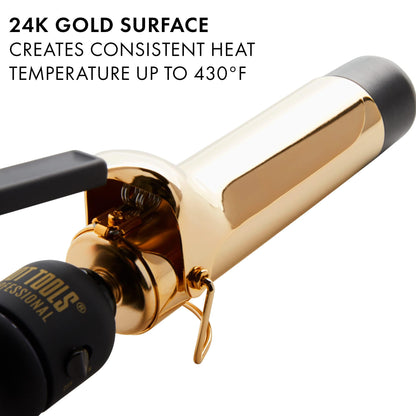 HOT TOOLS (2018 MODEL) Pro Artist 24K Gold Curling Iron | Long Lasting, Defined Curls (1-1/4 in)