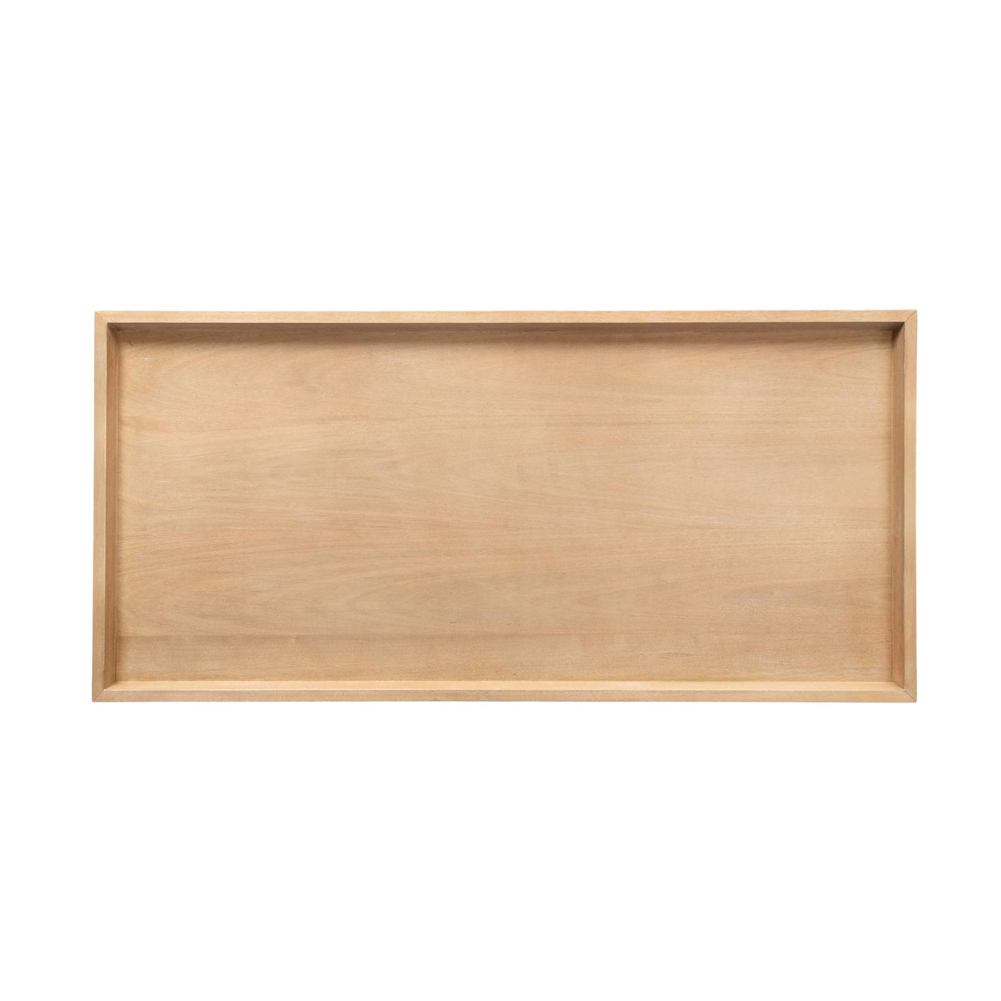 Kate and Laurel Eastmont Rectangle Wood Coffee Table; 46 x 22 x 17; Light Natural; Large Mid-Century Wooden Living Room Table with Stylish Tapered Legs and Adjustable Feet