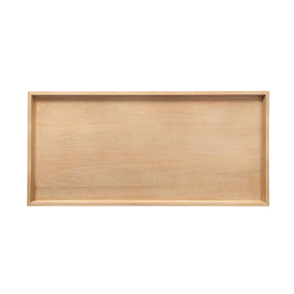 Kate and Laurel Eastmont Rectangle Wood Coffee Table; 46 x 22 x 17; Light Natural; Large Mid-Century Wooden Living Room Table with Stylish Tapered Legs and Adjustable Feet