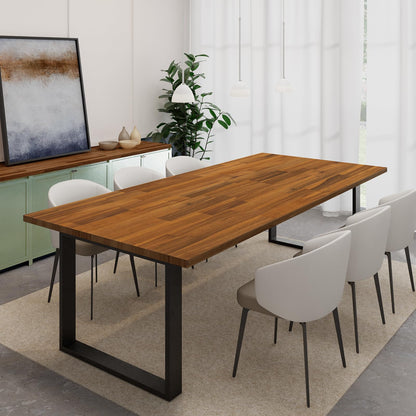 Howizz 60 x 30 in. Solid Wood Table Top, Teak Stained Acacia Desktop for Standing Desk/Office Tabletop/Countertop, 1in. Thick