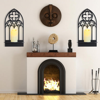 2 3) OYEFLY Pcs Gothic Sconces Wall Decor,Black Goth Decor Arched Church Wall (Style