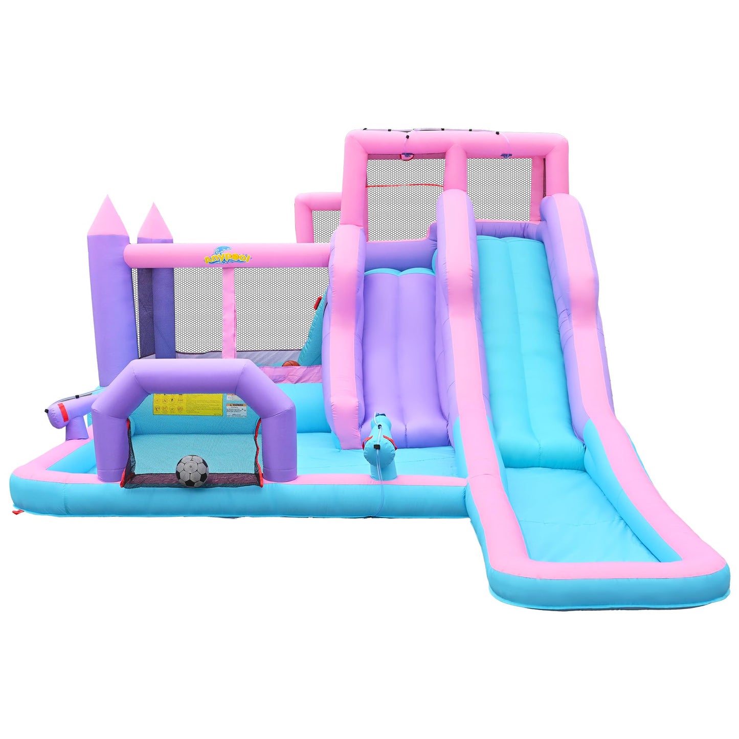 Anypool 8 in1 20Ftx12Ft Inflatable Water Slide with 17.9ft Long Slide Backyard Bounce House for Kids, Water Slides Park with 2 Inflatable Bodyboards for Ages 3-10, Includes 650W Blower