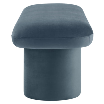 Modway Orla Performance Velvet Upholstered Bench in Cadet Blue