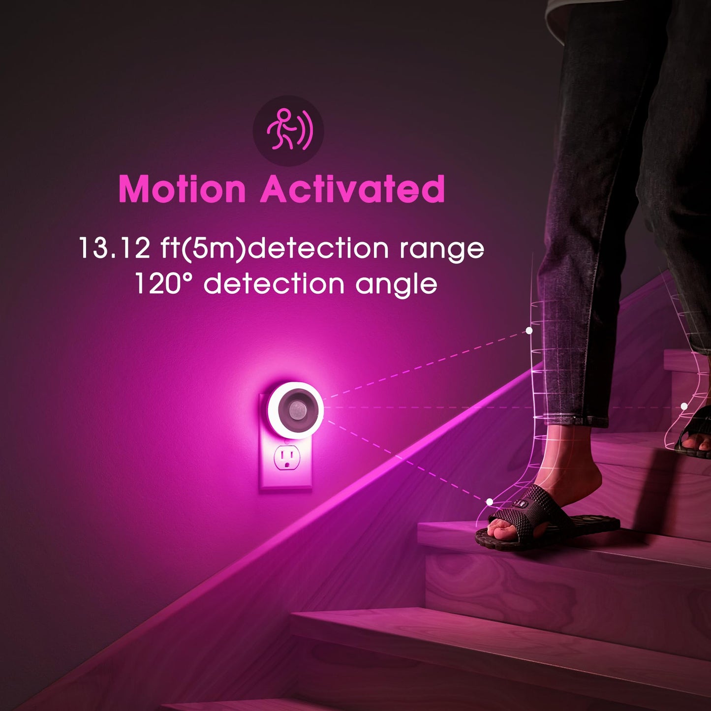 Briignite Motion Sensor Night Light, 4 Pack, Night Lights Plug into Wall, Auto On/Off Motion Activation Nightlight, Energy-Saving 0.6W LED, Daylight White, Ideal for Kids, Bedroom, Bathroom
