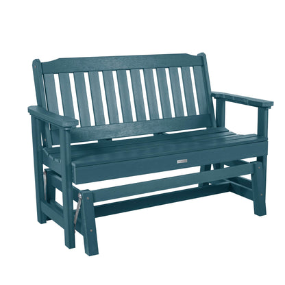 Highwood Lehigh Outdoor Glider Loveseat, 4ft, Nanatucket Blue