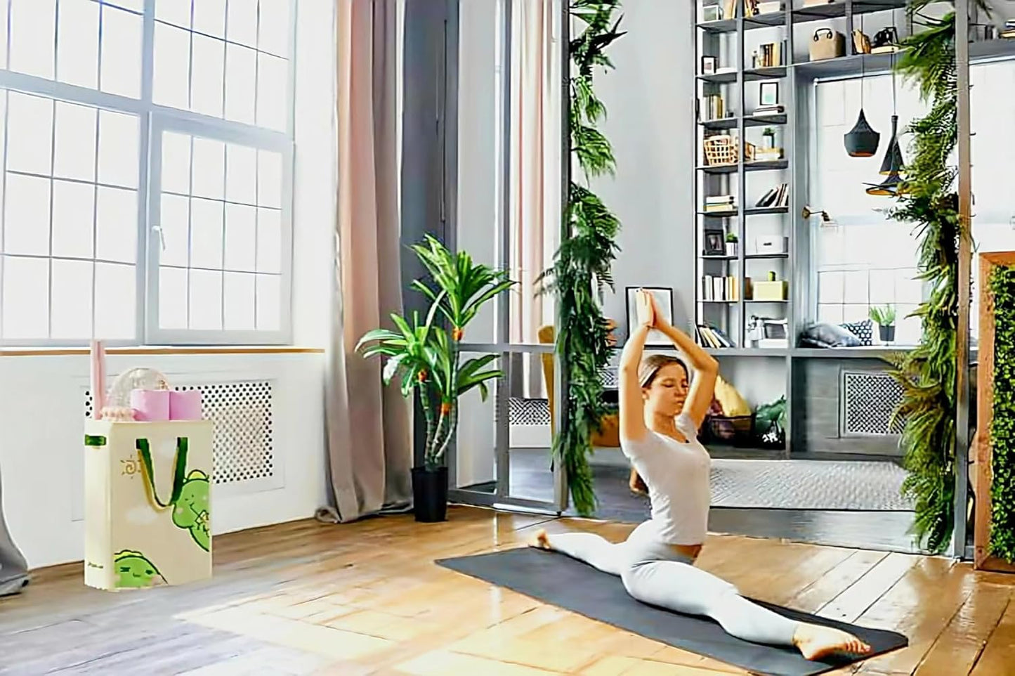 Yoga Mat Storage Racks, Home Gym Storage for Foam Roller, Yoga Strap, Thick Mats & Resistance Bands, Fitness Organizer