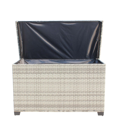 Geelife Wicker Patio Furniture Storage Box Grey