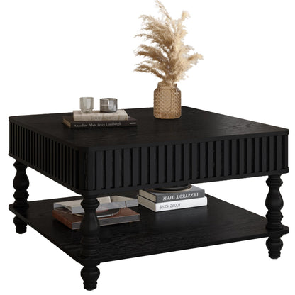 KEIKI 31.5" Square Lift Top Wood Coffee Table with Hidden & Open Storage,Hydraulic Raising Mechanism for Living Room