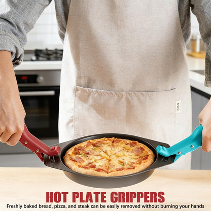 4PCS Hot Plate Gripper Tongs,Multi-Function Anti-Scald Bowl Clip,Silicone Non-Slip Hot Dish Plate Holder Tongs,Kitchen Silicone Anti Slip Clip,Kitchen Utensil for Bowls,Pans,Dishes-Microwave&Oven Safe