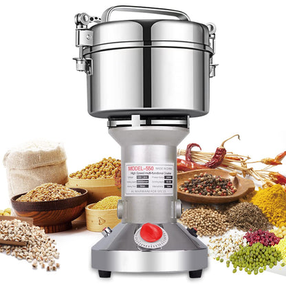 LEJIEYIN Electric herb Grinder 550g High Speed Electric Stainless Steel Spice Flour Mill Herb Grinder Powder Machine for Dry Food Grin