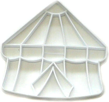 DETAILED CIRCUS TENT COOKIE CUTTER - White Plastic, Hand Wash Only, Made in USA