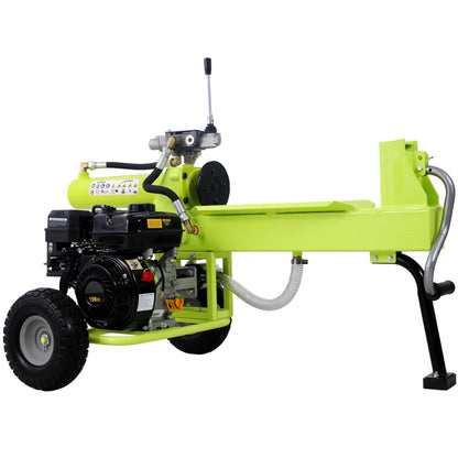 JUXEVY 20 Ton Portable Gas Powered Log Splitter with 7HP Engine and Auto Return Ram System, Heavy Duty Steel Firewood Wood Splitter for Forestry Harvesting, 8.0-Second Cycle Time, Green