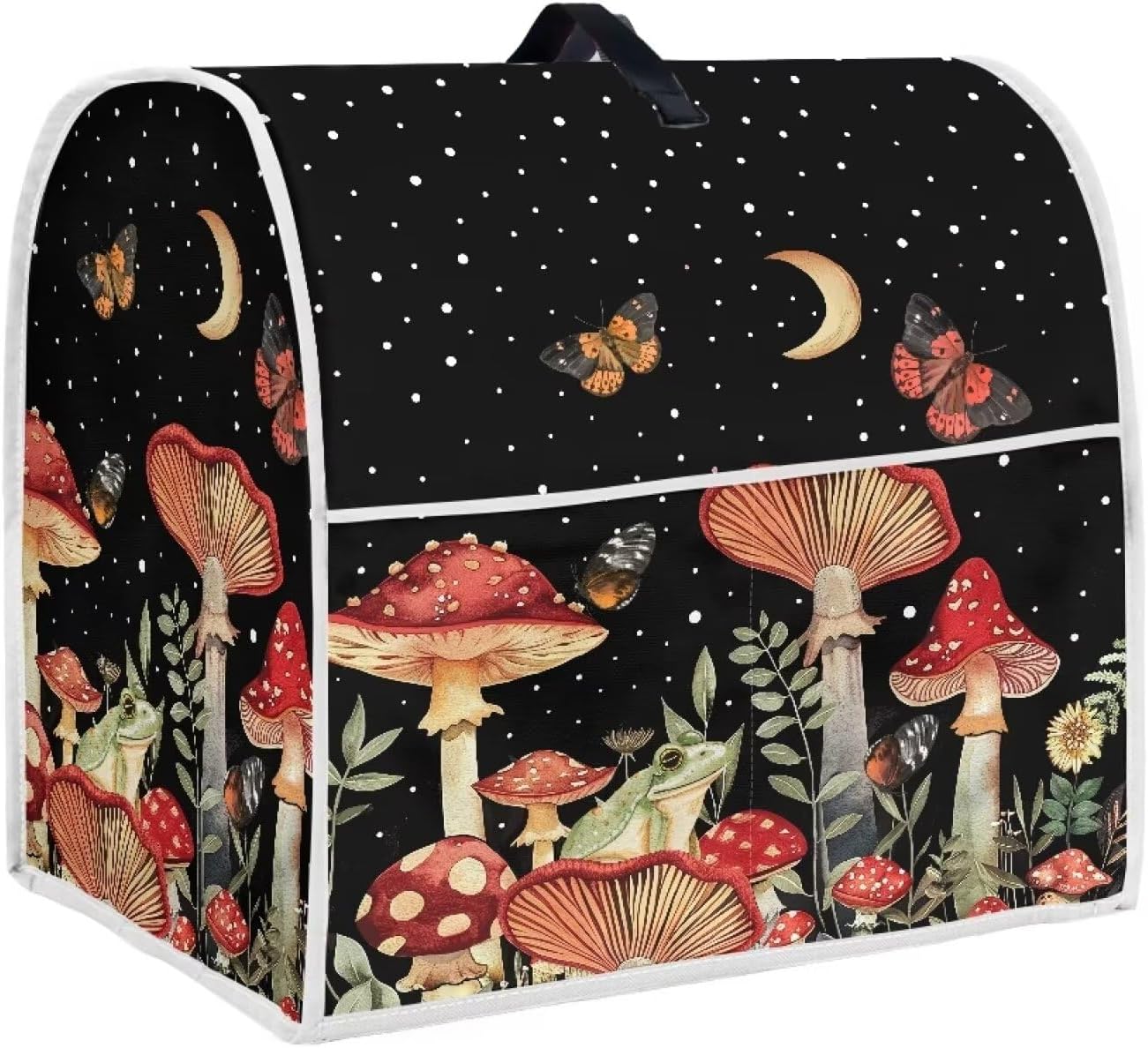 Moon Mushroom Butterfly Stand Mixer Dust-proof Cover, Organizer Bag with Multi Pockets for Kitchen Accessories