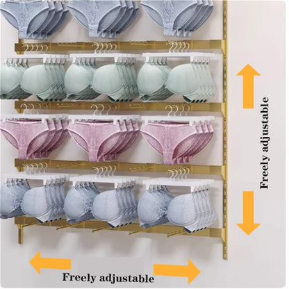 Wall-Mounted Underwear Display Stand, Metals, Lingerie Garment Rack, Retail Sock Show Shelves, Supermarkets Commercial Clothing Store Shelf, for Bras, Shorts, Hats(Black,100 * 150cm)