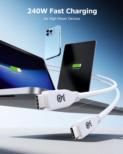 Cable Matters 40Gbps USB 4 Cable - 6.6ft, Supports Up to [8K@60Hz / 4K@240Hz Video, 240W Charging, 40Gbps Data Transfer] USB4 Cable, Black, Compatible with Thunderbolt 4, MacBook, XPS, Surface Pro