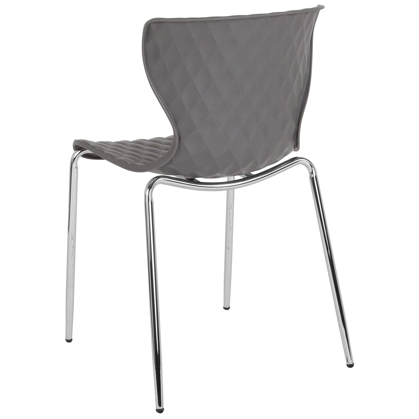 Flash Furniture 4 Pack Lowell Contemporary Design Gray Plastic Stack Chair
