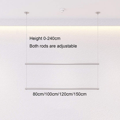 Height-Adjustable Metal Ceiling Clothing Rack, Commercial Display Storage Hanger, Retail Iron Garment Rack with Steel Wire, Ideal for Stores and Home Use(Silver,84cm)