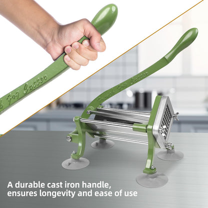 French Fry Cutter Commercial Potato Slicer with Suction Feet Complete Set, Includes 1/4", 3/8",1/2",8 Pieces,6 Pieces