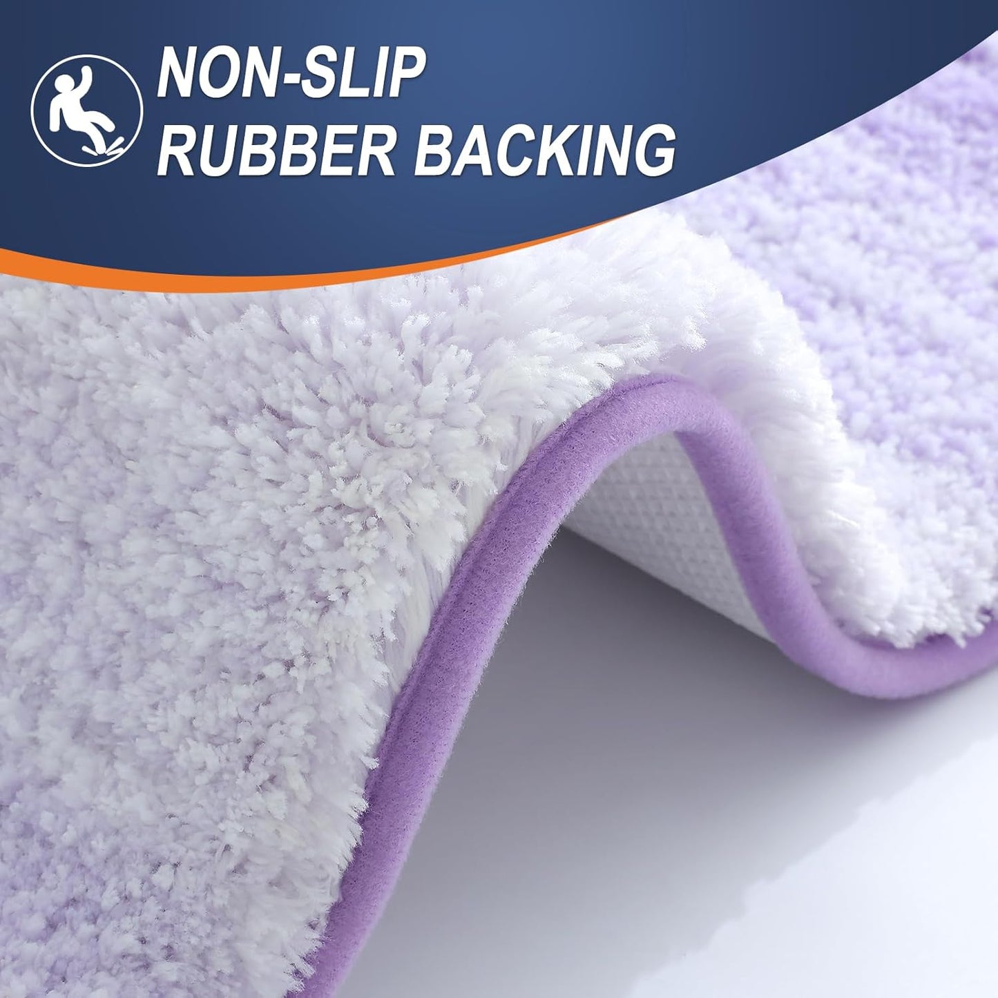 OLANLY Bathroom Runner Rug - Extra Soft Microfiber Mat 70x24 | Quick Dry & Washable, Light Purple