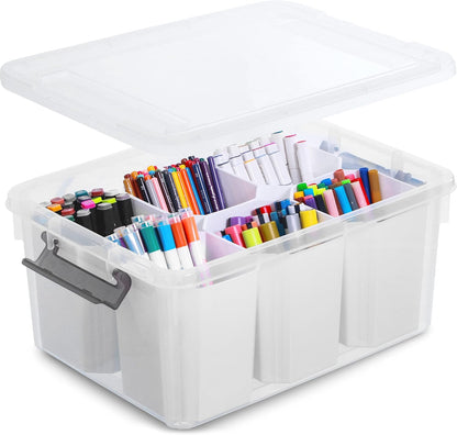 17 Citylife QT Plastic Storage Bins Clear Storage Box with Lids Multipurpose Stackable Storage Containers