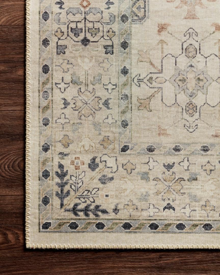 Loloi Hathaway Collection HTH-04 Runner Rug, Beige/Multi, 2'-6" x 7'-6", .25" Thick, Soft, Durable, Modern, Low Pile