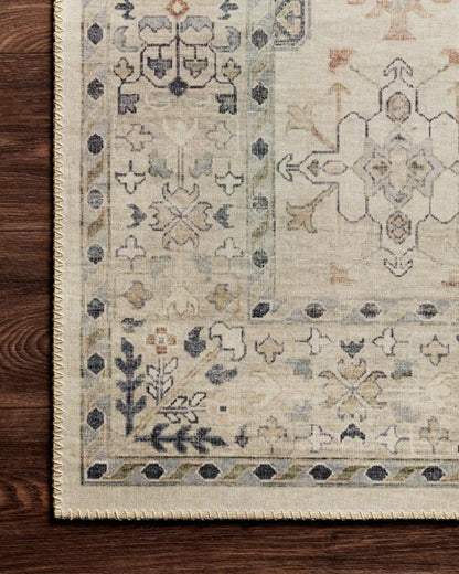 Loloi Hathaway Collection HTH-04 Runner Rug, Beige/Multi, 2'-6" x 7'-6", .25" Thick, Soft, Durable, Modern, Low Pile