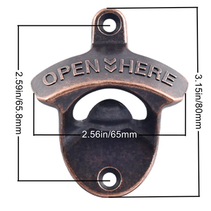 HAIICEN 12 PCS Bulk Bottle Opener Wall Mounted Old Fashioned, Antique Copper Mountable Beer Bottle Cap Opener for Wood DIY Man Cave